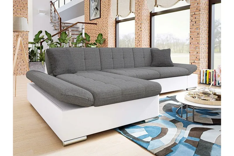 Kintore 3-sits Hörnsoffa Light Grey/White - Møbler - Sofaer - Hjørnesofaer