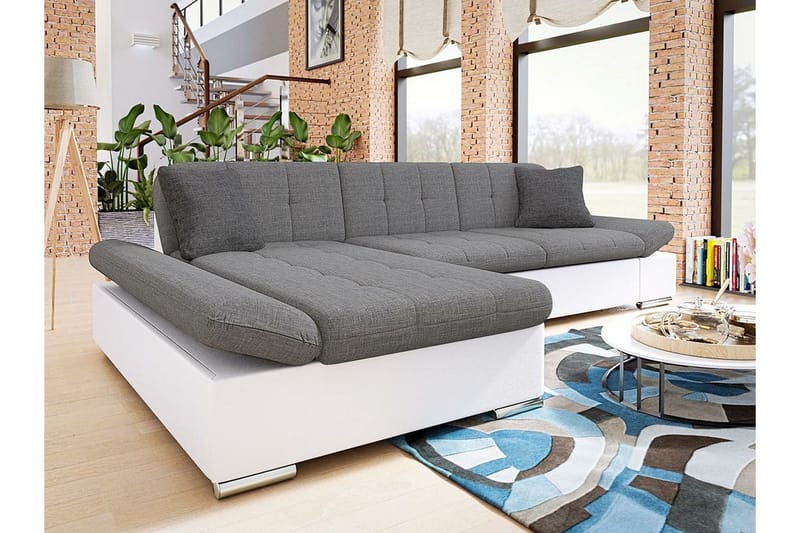 Kintore 3-sits Hörnsoffa Light Grey/White - Møbler - Sofaer - Hjørnesofaer