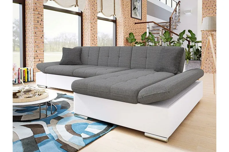 Kintore 3-sits Hörnsoffa Light Grey/White - Møbler - Sofaer - Hjørnesofaer