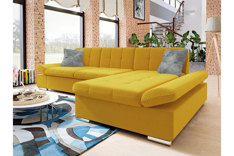 Kintore 3-sits Hörnsoffa Mustard yellow - Møbler - Sofaer - Hjørnesofaer