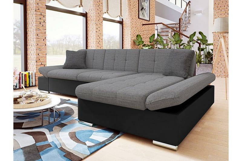 Kintore 3-sits Hörnsoffa NO_BRAND Black/Grey - Møbler - Sofaer - Hjørnesofaer