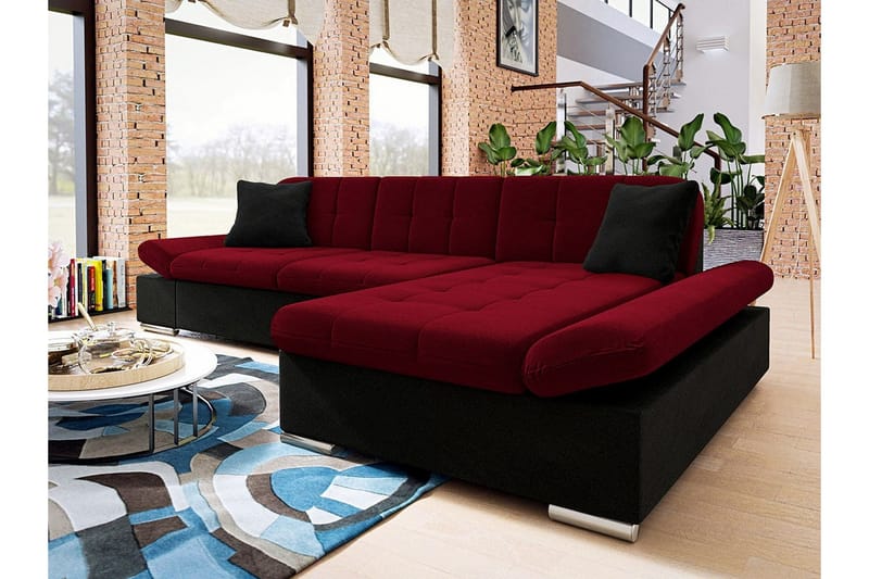 Kintore 3-sits Hörnsoffa NO_BRAND Dark red - Møbler - Sofaer - Hjørnesofaer