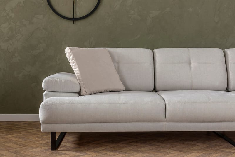 Kitimat 3-seter Høyrevendt L-formet Sofa med Sjeselong 314 cm i Stoff - Beige - Møbler - Sofaer - Sofaer med sjeselong - 3 seters sofa med divan