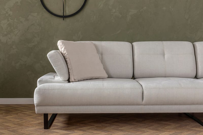 Kitimat 3-seter Høyrevendt L-formet Sofa med Sjeselong 314 cm i Stoff - Beige - Møbler - Sofaer - Sofaer med sjeselong - 3 seters sofa med divan
