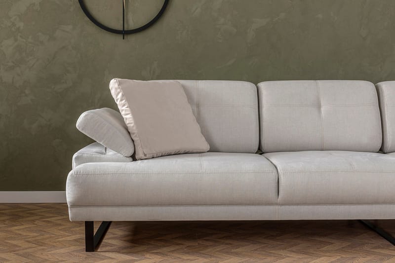 Kitimat 3-seter Høyrevendt L-formet Sofa med Sjeselong 314 cm i Stoff - Beige - Møbler - Sofaer - Sofaer med sjeselong - 3 seters sofa med divan