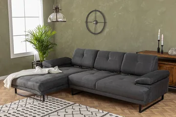 Kitimat 3-seter Venstrevendt L-formet Sofa med Sjeselong 274 cm i Stoff - Grå - Møbler - Sofaer - Sofaer med sjeselong - 3 seters sofa med divan
