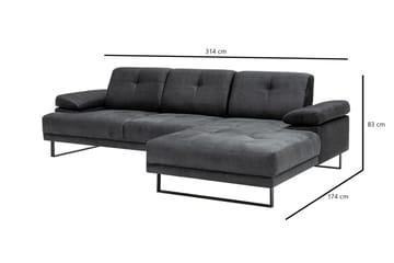 Kitimat Divansofa 3-seters - Antrasitt - Møbler - Sofaer - Hjørnesofaer - Hjørnesofa med divan