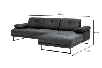 Kitimat Divansofa 3-seters - Antrasitt - Møbler - Sofaer - Sofaer med sjeselong - 3 seters sofa med divan