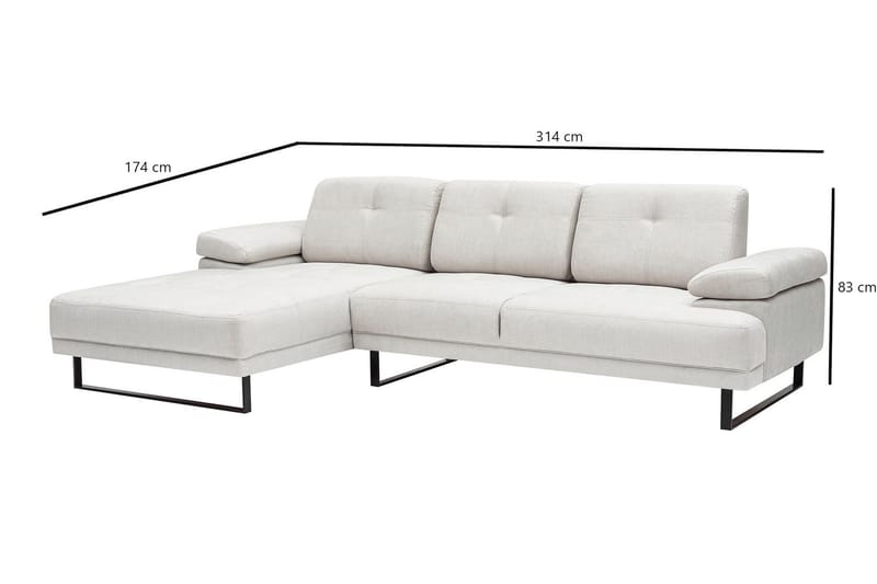 Kitimat Divansofa 3-seters - Beige - Møbler - Sofaer - Hjørnesofaer - Hjørnesofa med divan