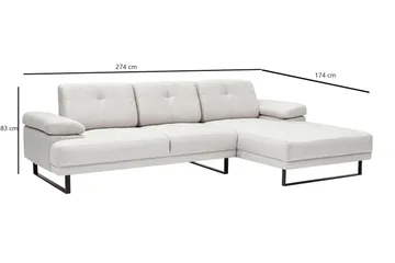 Kitimat Divansofa 3-seters - Beige - Møbler - Sofaer - Sofaer med sjeselong - 3 seters sofa med divan