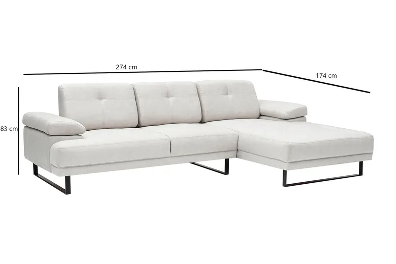 Kitimat Divansofa 3-seters - Beige - Møbler - Sofaer - Sofaer med sjeselong - 3 seters sofa med divan