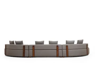 Lasalle 6-seters Buet Sofa i Stoff - Grå - Møbler - Sofaer