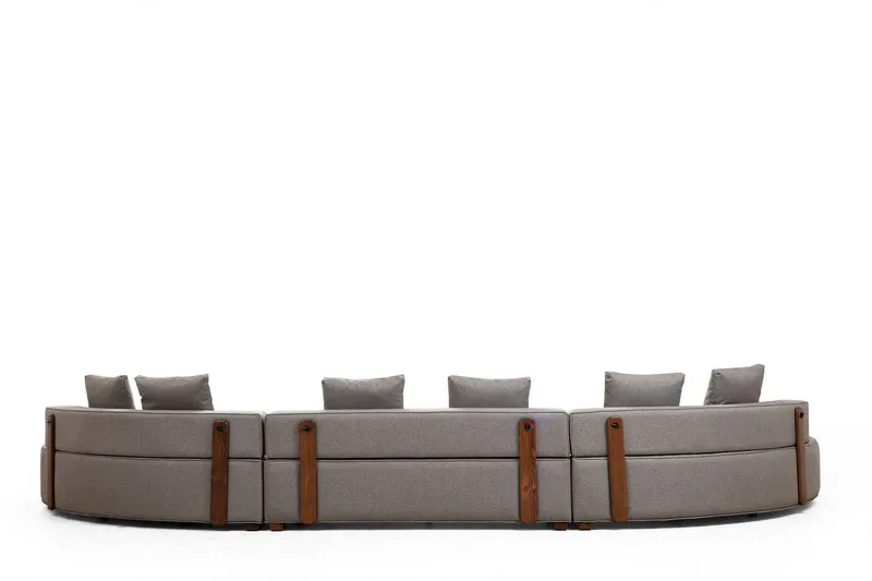 Lasalle 6-seters Buet Sofa i Stoff - Grå - Møbler - Sofaer