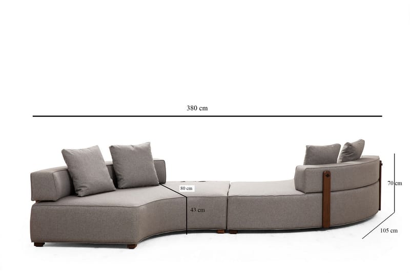 Lasalle Sofa 4-seters - Grå - Møbler - Sofaer - Hjørnesofaer