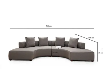 Lasalle Sofa 4-seters - Grå - Møbler - Sofaer - Hjørnesofaer