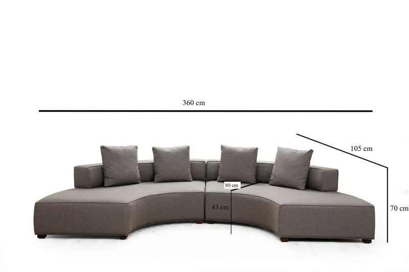 Lasalle Sofa 4-seters - Grå - Møbler - Sofaer - Hjørnesofaer
