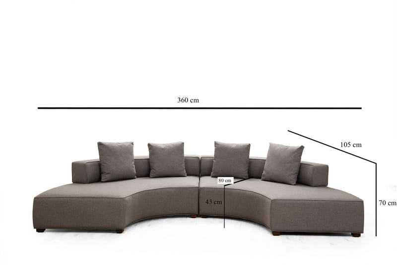 Lasalle Sofa 4-seters - Grå - Møbler - Sofaer - Hjørnesofaer
