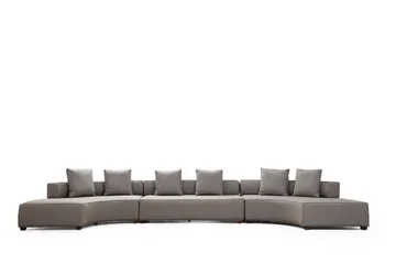 Lasalle Svängd Sofa 6-seters - Grå - Møbler - Sofaer