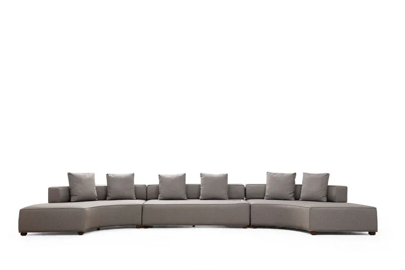 Lasalle Svängd Sofa 6-seters - Grå - Møbler - Sofaer
