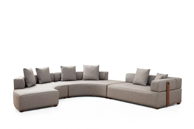 Lasalle Svängd Sofa 6-seters - Grå - Møbler - Sofaer - Hjørnesofaer
