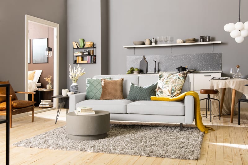 Limuned Hjørnesofa Høyre - Beige/Krom - Møbler - Sofaer - Hjørnesofaer