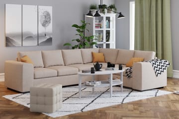 Link 5-seters Vendbar L-formet Hjørnesofa i Stoff - Beige - Møbler - Sofaer - Hjørnesofaer
