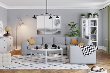 Link 5-seters Vendbar L-formet Hjørnesofa i Stoff - Lys grå - Møbler - Sofaer - Hjørnesofaer