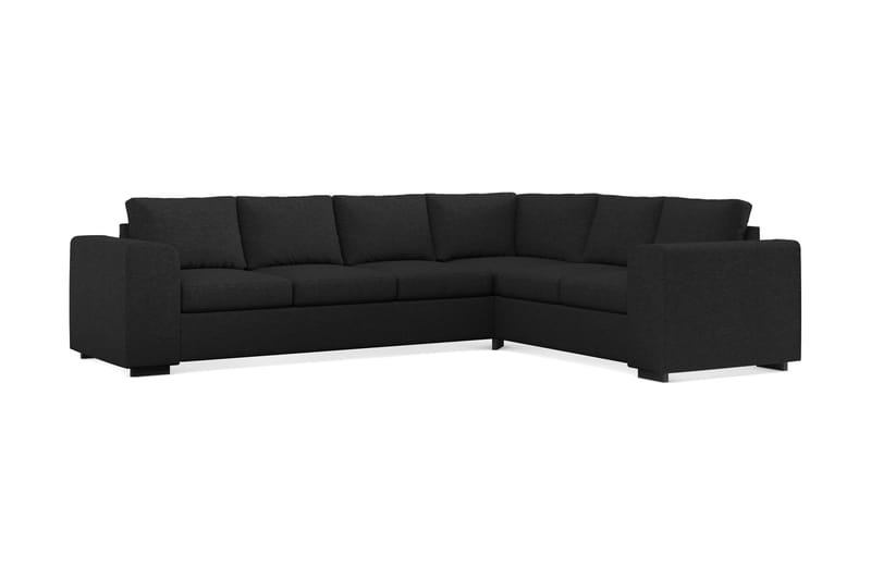 Link 5-seters Vendbar L-formet Hjørnesofa i Stoff - Svart - Møbler - Sofaer - Hjørnesofaer