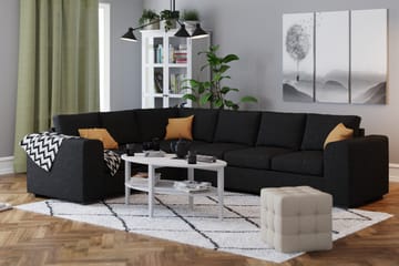 Link 5-seters Vendbar L-formet Hjørnesofa i Stoff - Svart - Møbler - Sofaer - Hjørnesofaer