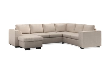 Link 5-seters Vendbar U-formet Hjørnesofa med Divan i Stoff - Beige - Møbler - Sofaer - Hjørnesofaer - Hjørnesofa med divan