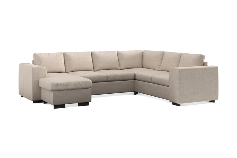 Link 5-seters Vendbar U-formet Hjørnesofa med Divan i Stoff - Beige - Møbler - Sofaer - Hjørnesofaer - Hjørnesofa med divan