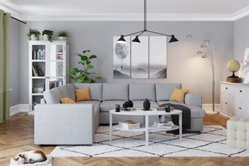 Link 5-seters Vendbar U-formet Hjørnesofa med Divan i Stoff - Lys grå - Møbler - Sofaer - Hjørnesofaer - Hjørnesofa med divan