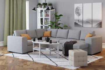 Link 5-seters Vendbar U-formet Hjørnesofa med Divan i Stoff - Lys grå - Møbler - Sofaer - Hjørnesofaer - Hjørnesofa med divan