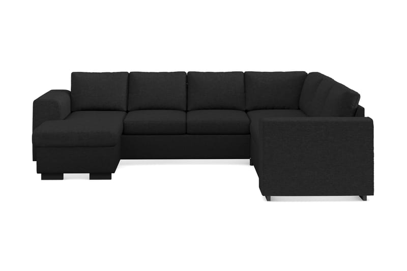 Link 5-seters Vendbar U-formet Hjørnesofa med Divan i Stoff - Svart - Møbler - Sofaer - Hjørnesofaer - Hjørnesofa med divan