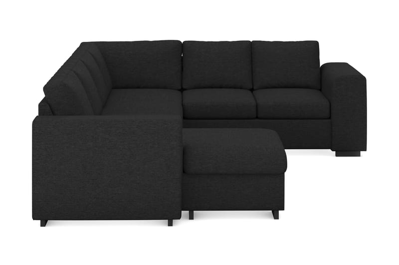 Link 5-seters Vendbar U-formet Hjørnesofa med Divan i Stoff - Svart - Møbler - Sofaer - Hjørnesofaer - Hjørnesofa med divan