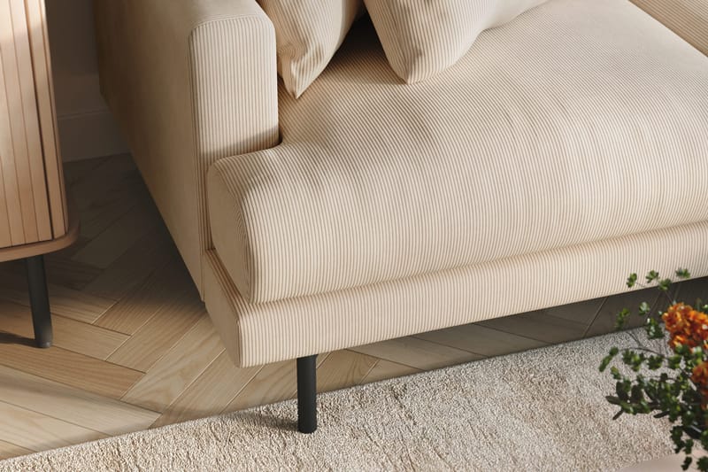 Menard 6-seters Høyrevendt L-formet Hjørnesofa i Manchester - Beige - Møbler - Sofaer - Hjørnesofaer