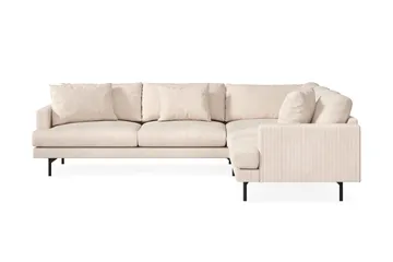 Menard 6-seters Høyrevendt L-formet Hjørnesofa i Manchester - Beige - Møbler - Sofaer - Hjørnesofaer