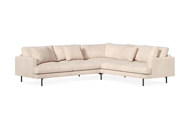 Menard 6-seters Høyrevendt L-formet Hjørnesofa i Manchester - Beige - Møbler - Sofaer - Hjørnesofaer