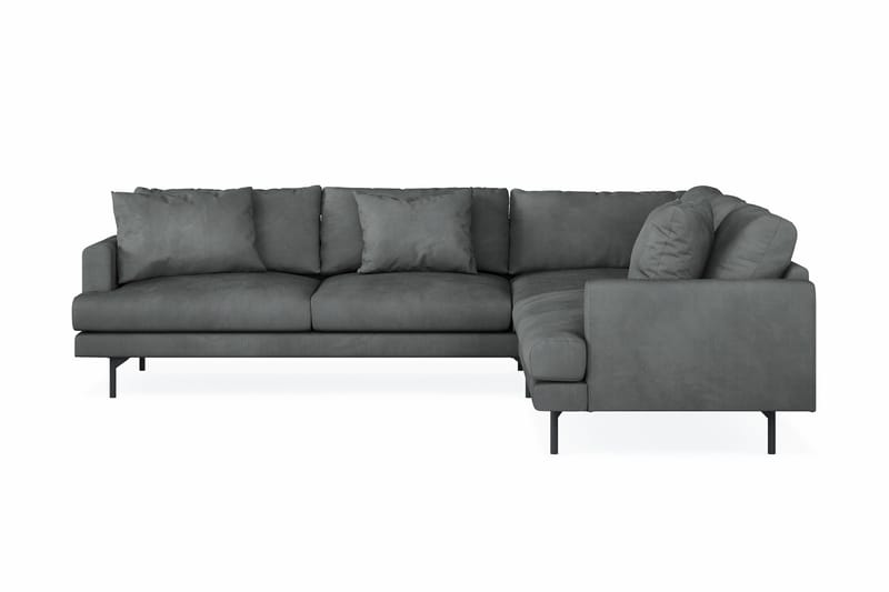 Menard 6-seters Høyrevendt L-formet Hjørnesofa i Manchester - Grå - Møbler - Sofaer - Hjørnesofaer