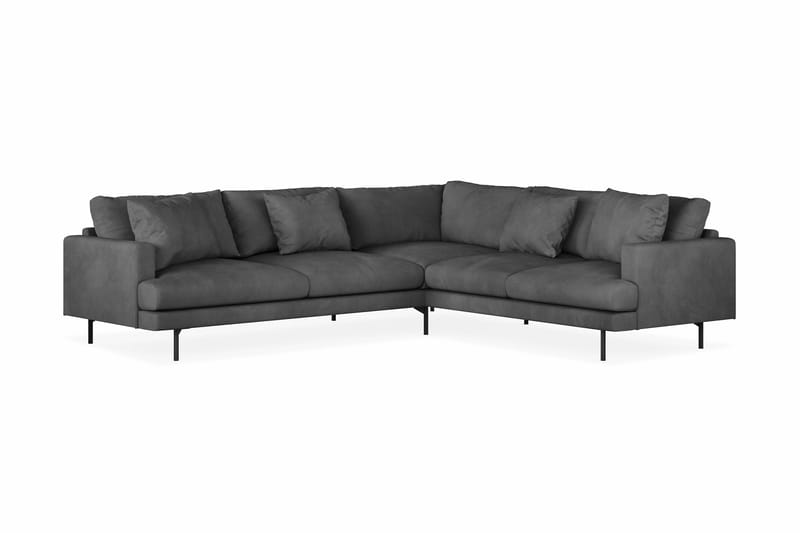 Menard 6-seters Høyrevendt L-formet Hjørnesofa i Manchester - Grå - Møbler - Sofaer - Hjørnesofaer