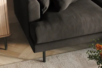 Menard 6-seters Høyrevendt L-formet Hjørnesofa i Manchester - Mørk grå - Møbler - Sofaer - Hjørnesofaer