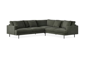Menard 6-seters Høyrevendt L-formet Hjørnesofa i Manchester - Mørk grønn - Møbler - Sofaer - Hjørnesofaer
