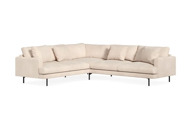 Menard 6-seters Venstrevendt L-formet Hjørnesofa i Manchester - Beige - Møbler - Sofaer - Hjørnesofaer