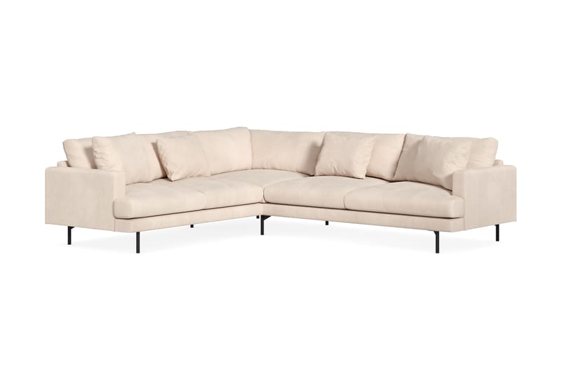 Menard 6-seters Venstrevendt L-formet Hjørnesofa i Manchester - Beige - Møbler - Sofaer - Hjørnesofaer