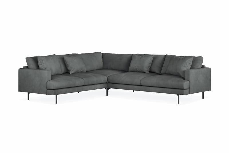 Menard 6-seters Venstrevendt L-formet Hjørnesofa i Manchester - Grå - Møbler - Sofaer - Hjørnesofaer