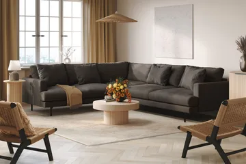 Menard 6-seters Venstrevendt L-formet Hjørnesofa i Manchester - Mørk grå - Møbler - Sofaer - Hjørnesofaer