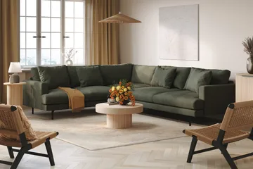 Menard 6-seters Venstrevendt L-formet Hjørnesofa i Manchester - Mørk grønn - Møbler - Sofaer - Hjørnesofaer