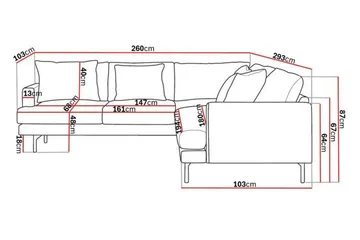 Menard 6-seters Venstrevendt L-formet Hjørnesofa i Manchester - Mørk grønn - Møbler - Sofaer - Hjørnesofaer