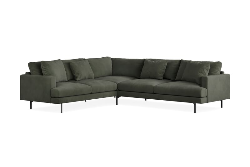 Menard 6-seters Venstrevendt L-formet Hjørnesofa i Manchester - Mørk grønn - Møbler - Sofaer - Hjørnesofaer