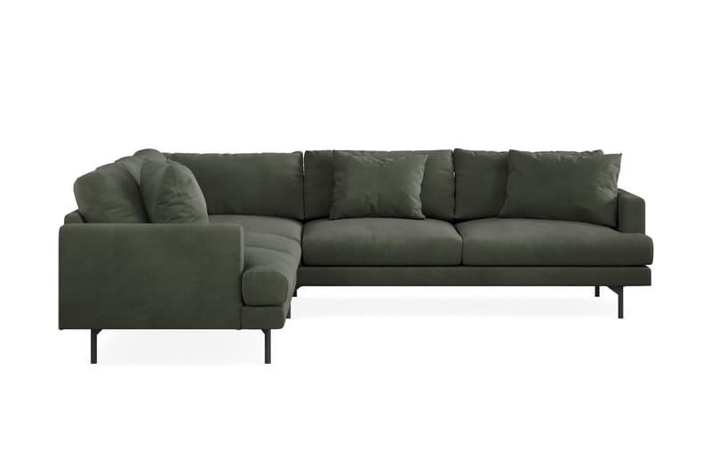 Menard 6-seters Venstrevendt L-formet Hjørnesofa i Manchester - Mørk grønn - Møbler - Sofaer - Hjørnesofaer